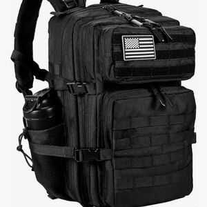 Rugged Black Tactical Backpack